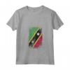 Donna HapTiger - Bandiera Paese Saint Kitts Maglietta con Collo a V - Souvenir Saint Kitts Nevis in Stile Grunge - Leggera e Taglio Classico
