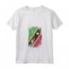 Donna HapTiger - Bandiera Paese Saint Kitts Maglietta con Collo a V - Souvenir Saint Kitts Nevis in Stile Grunge - Leggera e Taglio Classico