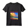 Donna Saint Kitts e Nevis Maglietta con Collo a V - Sunset Paradise Design - Souvenir Caraibi