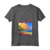 Donna Saint Kitts e Nevis Maglietta con Collo a V - Sunset Paradise Design - Souvenir Caraibi