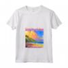 Donna Saint Kitts e Nevis Maglietta con Collo a V - Sunset Paradise Design - Souvenir Caraibi