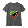 Saint Kitts e Nevis Bandiera Cuore Saint Kitts e Nevis Amore Maglietta con Collo a V - Ideale per il Giorno dell'Indipendenza e come Regalo Patriotico
