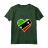 Saint Kitts e Nevis Bandiera Cuore Saint Kitts e Nevis Amore Maglietta con Collo a V - Ideale per il Giorno dell'Indipendenza e come Regalo Patriotico