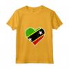 Saint Kitts e Nevis Bandiera Cuore Saint Kitts e Nevis Amore Maglietta con Collo a V - Ideale per il Giorno dell'Indipendenza e come Regalo Patriotico