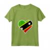 Saint Kitts e Nevis Bandiera Cuore Saint Kitts e Nevis Amore Maglietta con Collo a V - Ideale per il Giorno dell'Indipendenza e come Regalo Patriotico
