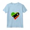 Saint Kitts e Nevis Bandiera Cuore Saint Kitts e Nevis Amore Maglietta con Collo a V - Ideale per il Giorno dell'Indipendenza e come Regalo Patriotico