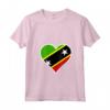 Saint Kitts e Nevis Bandiera Cuore Saint Kitts e Nevis Amore Maglietta con Collo a V - Ideale per il Giorno dell'Indipendenza e come Regalo Patriotico