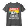 Saint Kitts e Nevis È Chiamando E Devo Go - Ondulato Tramonto Maglietta per Viaggiatori - Regalo Unico