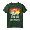Saint Kitts e Nevis È Chiamando E Devo Go - Ondulato Tramonto Maglietta per Viaggiatori - Regalo Unico