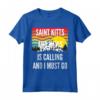 Saint Kitts e Nevis È Chiamando E Devo Go - Ondulato Tramonto Maglietta per Viaggiatori - Regalo Unico