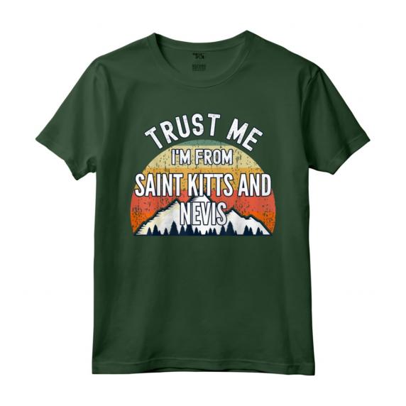 Divertente Regalo di Saint Kitts e Nevis - Trust Me I'm From Saint Ki Maglietta - Design Colorato Vintage Retrò