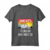 Donna Saint Kitts e Nevis - Chiamando e Devo Go - Ondulato Tramonto Maglietta con Collo a V - Ideale per Viaggiatori