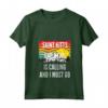 Donna Saint Kitts e Nevis - Chiamando e Devo Go - Ondulato Tramonto Maglietta con Collo a V - Ideale per Viaggiatori