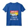 Donna Saint Kitts e Nevis - Chiamando e Devo Go - Ondulato Tramonto Maglietta con Collo a V - Ideale per Viaggiatori
