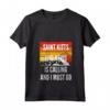 Donna Saint Kitts e Nevis stanno chiamando e devo andare Maglietta con Collo a V - Design Vintage Tramonto Montagna - Ideale come Regalo per Viaggiatori
