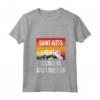 Donna Saint Kitts e Nevis stanno chiamando e devo andare Maglietta con Collo a V - Design Vintage Tramonto Montagna - Ideale come Regalo per Viaggiatori