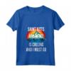 Donna Saint Kitts e Nevis È Calling E Devo Go - Maglietta Arcobaleno con Collo a V - Ideale per Chi Ama Viaggiare