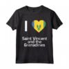 I love Saint Vincent and the Grenadines Flag T-shirt - Maglietta Nazionale Patriottica Invecchiata - Ideale per Uomini, Donne e Bambini