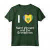 I love Saint Vincent and the Grenadines Flag T-shirt - Maglietta Nazionale Patriottica Invecchiata - Ideale per Uomini, Donne e Bambini