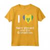 I love Saint Vincent and the Grenadines Flag T-shirt - Maglietta Nazionale Patriottica Invecchiata - Ideale per Uomini, Donne e Bambini