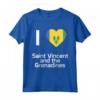 I love Saint Vincent and the Grenadines Flag T-shirt - Maglietta Nazionale Patriottica Invecchiata - Ideale per Uomini, Donne e Bambini
