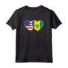 Maglietta a due cuori con bandiera USA SAINT VINCENT E THE GRENADINES - Esprimi il tuo amore per la patria con stile patriottico