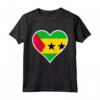Sao Tomé e Principe Bandiera Cuore - Maglietta con Battito Cardiaco per Mostrare Amore e Sostegno alla Patria - Ideale per il Giorno dell'Indipendenza e Viaggi