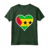 Sao Tomé e Principe Bandiera Cuore - Maglietta con Battito Cardiaco per Mostrare Amore e Sostegno alla Patria - Ideale per il Giorno dell'Indipendenza e Viaggi