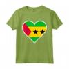Sao Tomé e Principe Bandiera Cuore - Maglietta con Battito Cardiaco per Mostrare Amore e Sostegno alla Patria - Ideale per il Giorno dell'Indipendenza e Viaggi