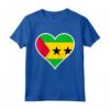 Sao Tomé e Principe Bandiera Cuore - Maglietta con Battito Cardiaco per Mostrare Amore e Sostegno alla Patria - Ideale per il Giorno dell'Indipendenza e Viaggi