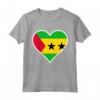 Sao Tomé e Principe Bandiera Cuore - Maglietta con Battito Cardiaco per Mostrare Amore e Sostegno alla Patria - Ideale per il Giorno dell'Indipendenza e Viaggi