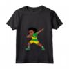 Donna Dabbing Girl Sao Tome e Principe Flag Kids Dance Dance Maglietta con Collo a V - Cool Graphic Tee for Men, Women, and Kids who Love Sao Tome and Principe