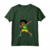 Donna Dabbing Girl Sao Tome e Principe Flag Kids Dance Dance Maglietta con Collo a V - Cool Graphic Tee for Men, Women, and Kids who Love Sao Tome and Principe