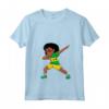 Donna Dabbing Girl Sao Tome e Principe Flag Kids Dance Dance Maglietta con Collo a V - Cool Graphic Tee for Men, Women, and Kids who Love Sao Tome and Principe