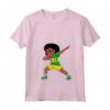 Donna Dabbing Girl Sao Tome e Principe Flag Kids Dance Dance Maglietta con Collo a V - Cool Graphic Tee for Men, Women, and Kids who Love Sao Tome and Principe