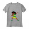 Donna Dabbing Girl Sao Tome e Principe Flag Kids Dance Dance Maglietta con Collo a V - Cool Graphic Tee for Men, Women, and Kids who Love Sao Tome and Principe
