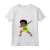 Donna Dabbing Girl Sao Tome e Principe Flag Kids Dance Dance Maglietta con Collo a V - Cool Graphic Tee for Men, Women, and Kids who Love Sao Tome and Principe