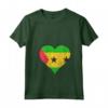 Donna Sao Tome e Principe Sao Tomean Flag Cuore Maglietta con Collo a V - Regalo Personalizzato per Radici Da Sao Tome E Principe