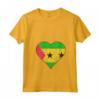 Donna Sao Tome e Principe Sao Tomean Flag Cuore Maglietta con Collo a V - Regalo Personalizzato per Radici Da Sao Tome E Principe