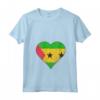 Donna Sao Tome e Principe Sao Tomean Flag Cuore Maglietta con Collo a V - Regalo Personalizzato per Radici Da Sao Tome E Principe