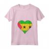 Donna Sao Tome e Principe Sao Tomean Flag Cuore Maglietta con Collo a V - Regalo Personalizzato per Radici Da Sao Tome E Principe