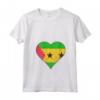 Donna Sao Tome e Principe Sao Tomean Flag Cuore Maglietta con Collo a V - Regalo Personalizzato per Radici Da Sao Tome E Principe