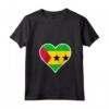 Sao Tomé e Principe - Maglietta Cuore e Bandiera con Collo a V per Mostrare il Tuo Amore per la Patria - Ideale per il Giorno dell'Indipendenza