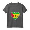Sao Tomé e Principe - Maglietta Cuore e Bandiera con Collo a V per Mostrare il Tuo Amore per la Patria - Ideale per il Giorno dell'Indipendenza