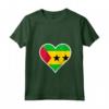 Sao Tomé e Principe - Maglietta Cuore e Bandiera con Collo a V per Mostrare il Tuo Amore per la Patria - Ideale per il Giorno dell'Indipendenza
