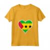 Sao Tomé e Principe - Maglietta Cuore e Bandiera con Collo a V per Mostrare il Tuo Amore per la Patria - Ideale per il Giorno dell'Indipendenza