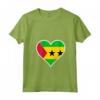 Sao Tomé e Principe - Maglietta Cuore e Bandiera con Collo a V per Mostrare il Tuo Amore per la Patria - Ideale per il Giorno dell'Indipendenza