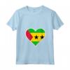 Sao Tomé e Principe - Maglietta Cuore e Bandiera con Collo a V per Mostrare il Tuo Amore per la Patria - Ideale per il Giorno dell'Indipendenza