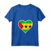 Sao Tomé e Principe - Maglietta Cuore e Bandiera con Collo a V per Mostrare il Tuo Amore per la Patria - Ideale per il Giorno dell'Indipendenza