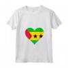 Sao Tomé e Principe - Maglietta Cuore e Bandiera con Collo a V per Mostrare il Tuo Amore per la Patria - Ideale per il Giorno dell'Indipendenza